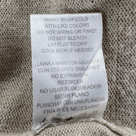 SMALL SEQUIN HEARTS BEIGE SWEATER LONG SLEEVE KNIT DRESS  NEUTRAL JUNIORS - Picture 9 of 9